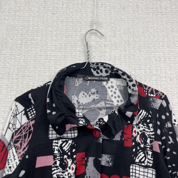 VTG Michael Tyler Top Blouse Tunic Womens Black Artsy Long Sleeve Size S - Picture 2 of 13